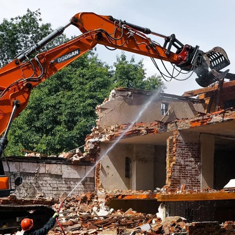 Demolition services in Singapore on a building site